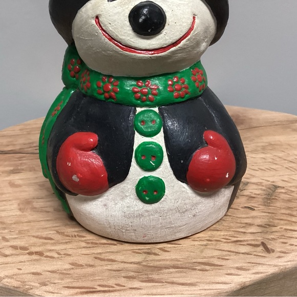 🔴 Vintage Christmas Snowman Piggy/Coin Bank with Stopper - Ceramic Crafted - Picture 6 of 13